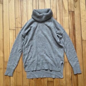 Cynthia Rowley 100% 2 Ply Cashmere Turtleneck Sweater Taupe Size M